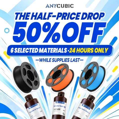 Anycubic materials from $11.59 - PLA, PETG refill and resin