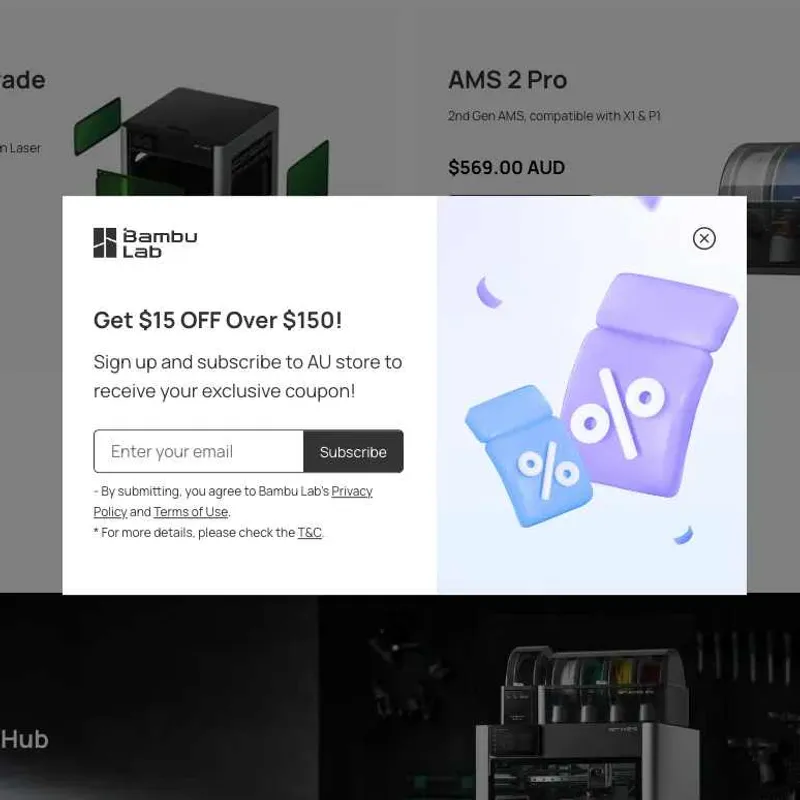 $15 off $150 at Bambu Lab