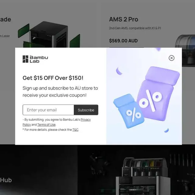 $15 off $150 at Bambu Lab