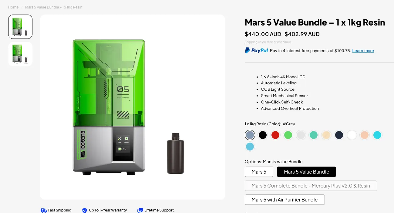 elegoo mars 5 resin printer