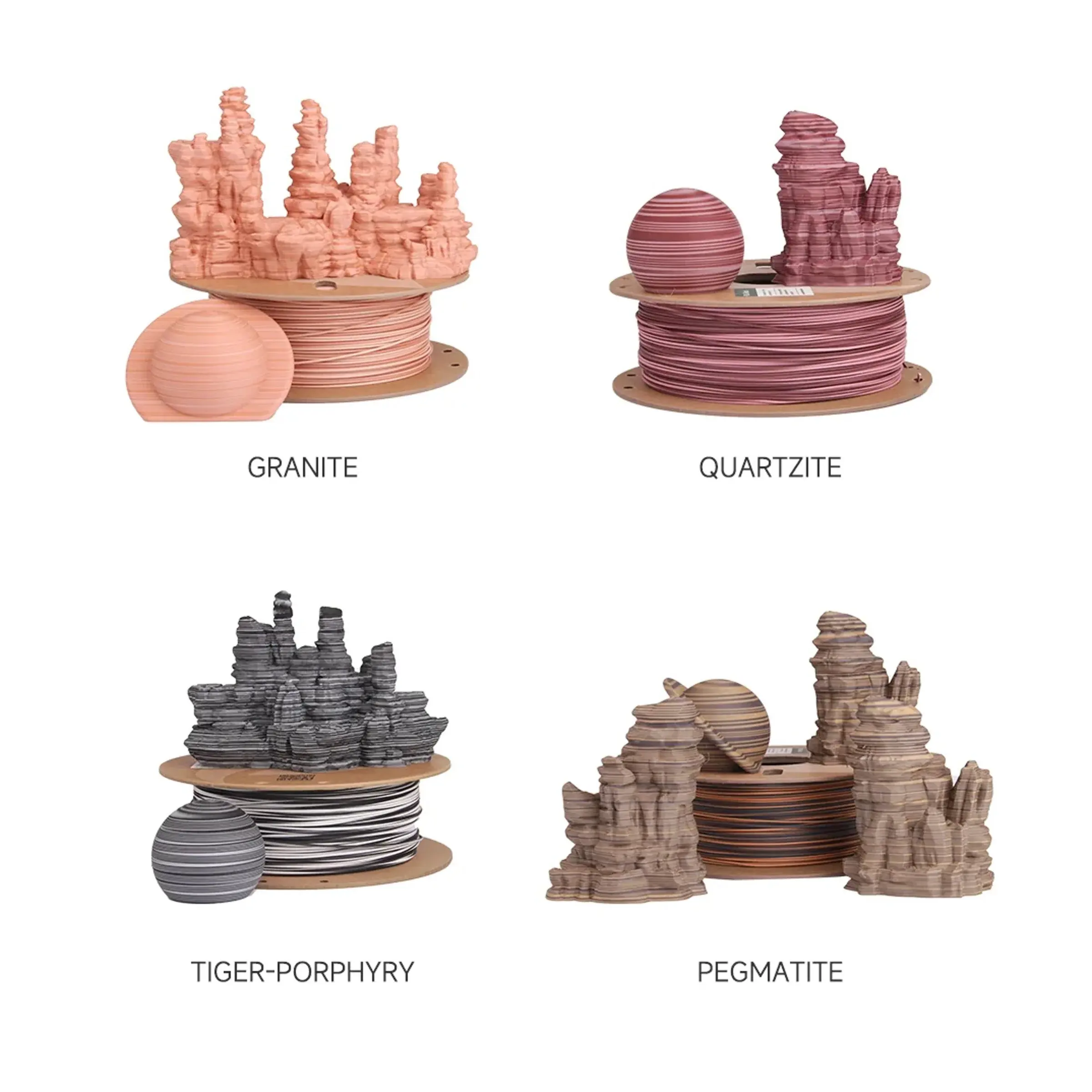 spiral wound rock PLA filament