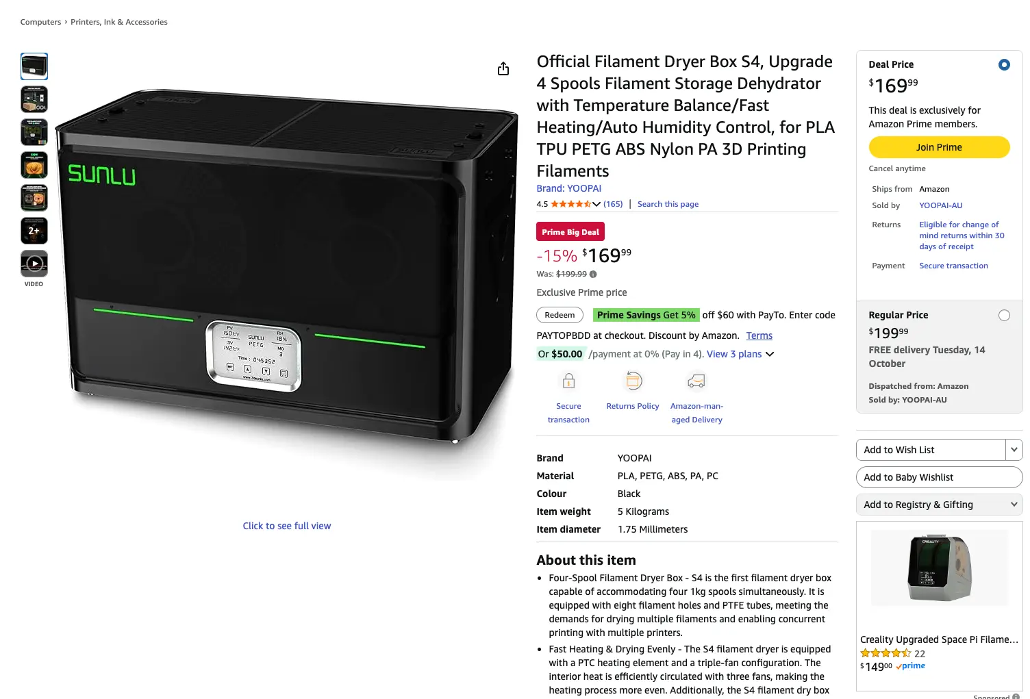 average sunlu s4 price